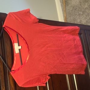 Banana Republic red T with shiny lined collar